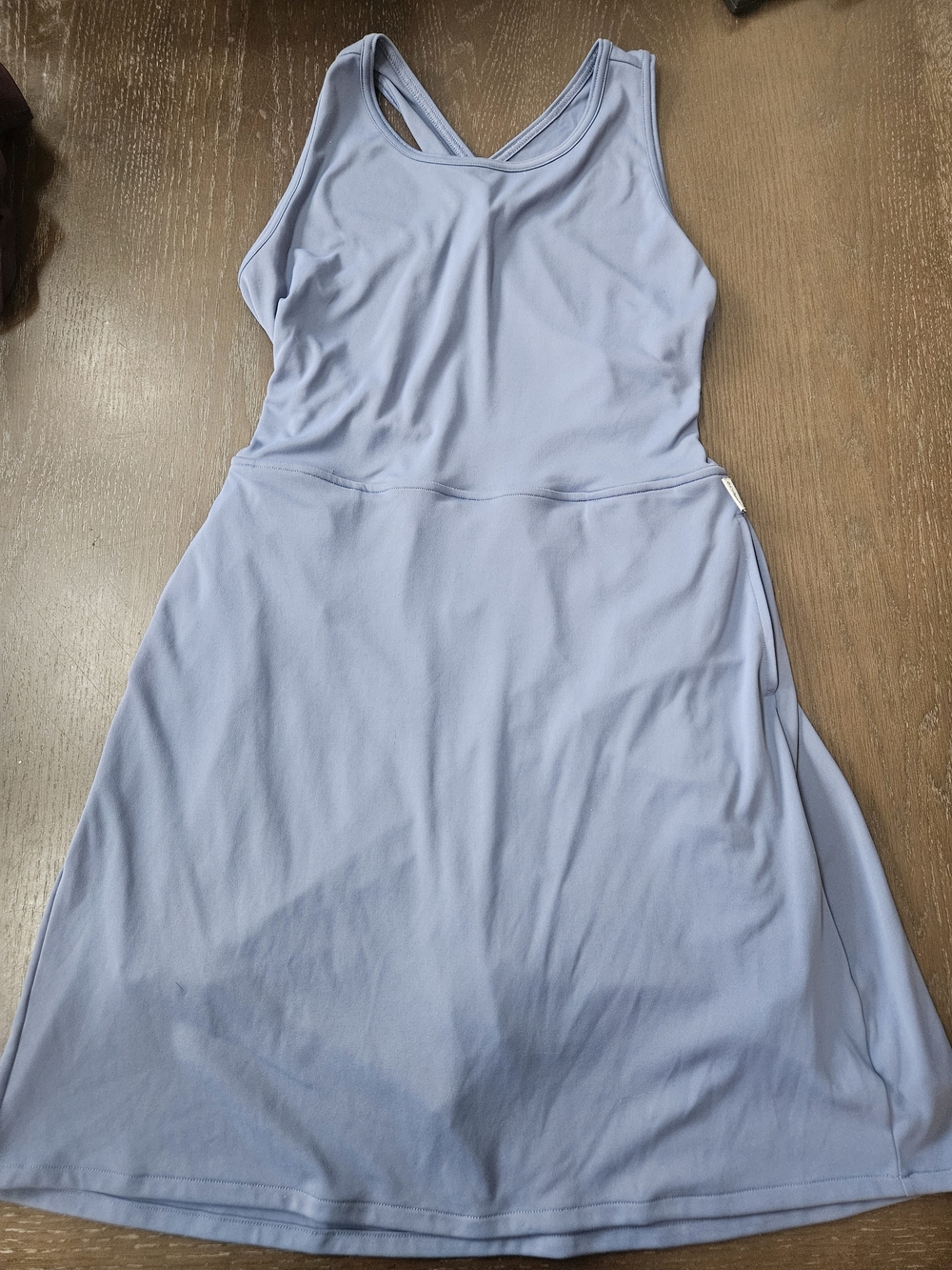 Columbia Athletic Dress Large Blue Built In Shorts Criss Cross Back